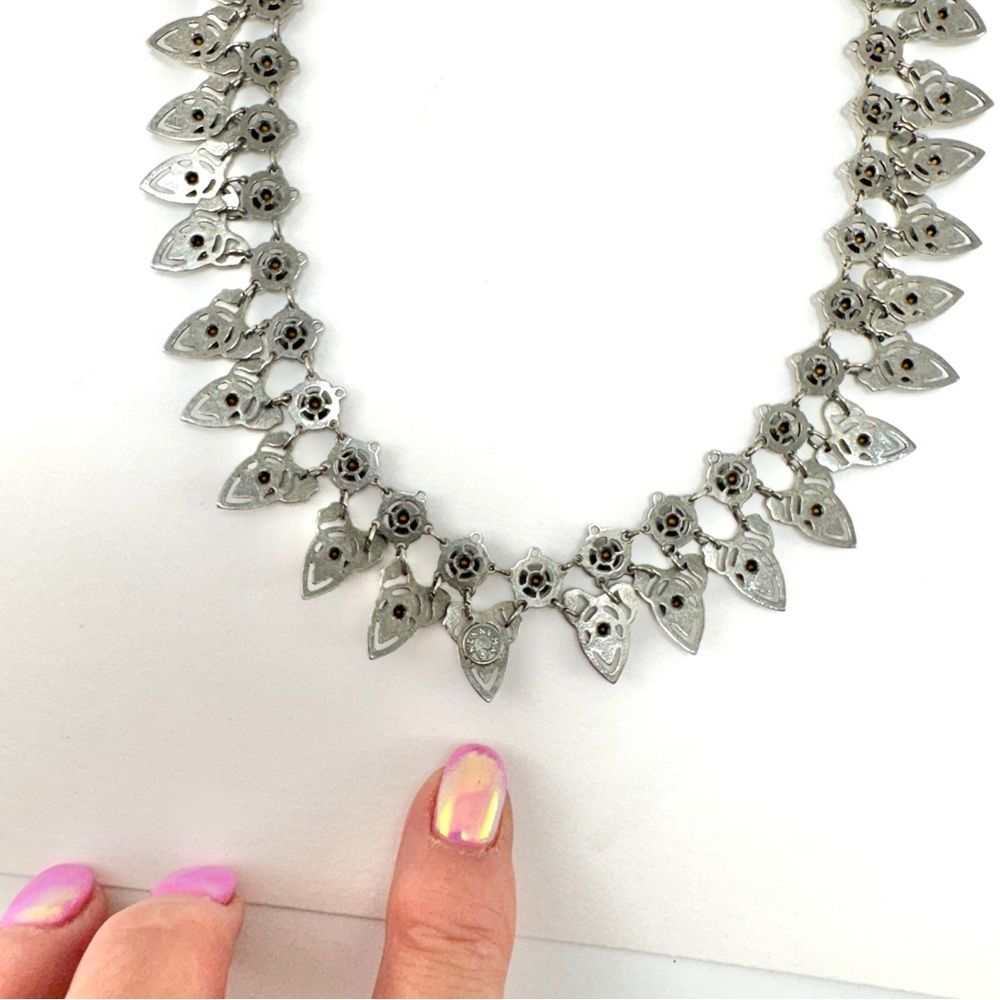💖 Kenny Ma Silver Choker with Black Onyx, Size 16 inch - Picture 7 of 12